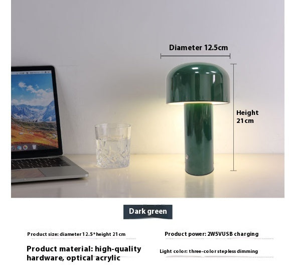 Mushroom Cordless Rechargeable USB Table Lamp